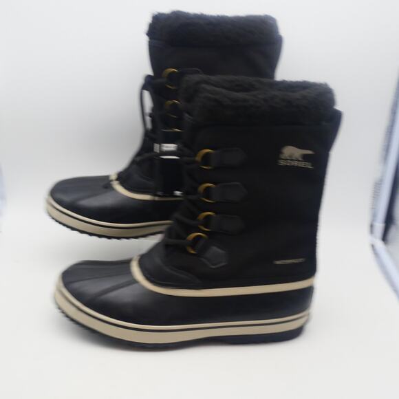 NEW Sorel  Men's 10.5 1964 PAC Nylon WP Winter Snow Boots Caribou Black - Picture 2 of 7